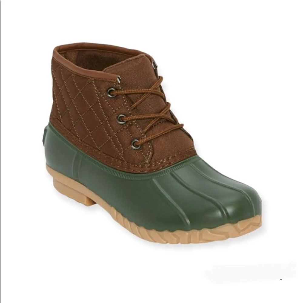 Sale! 🔥🔥🔥 St. John's Bay Womens Denton Rain Boots Green Brown Flat Heel 7M